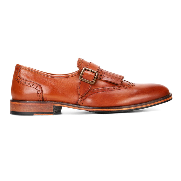 Churchillshoes: Tan Single Monkstrap shoes online - Men formal