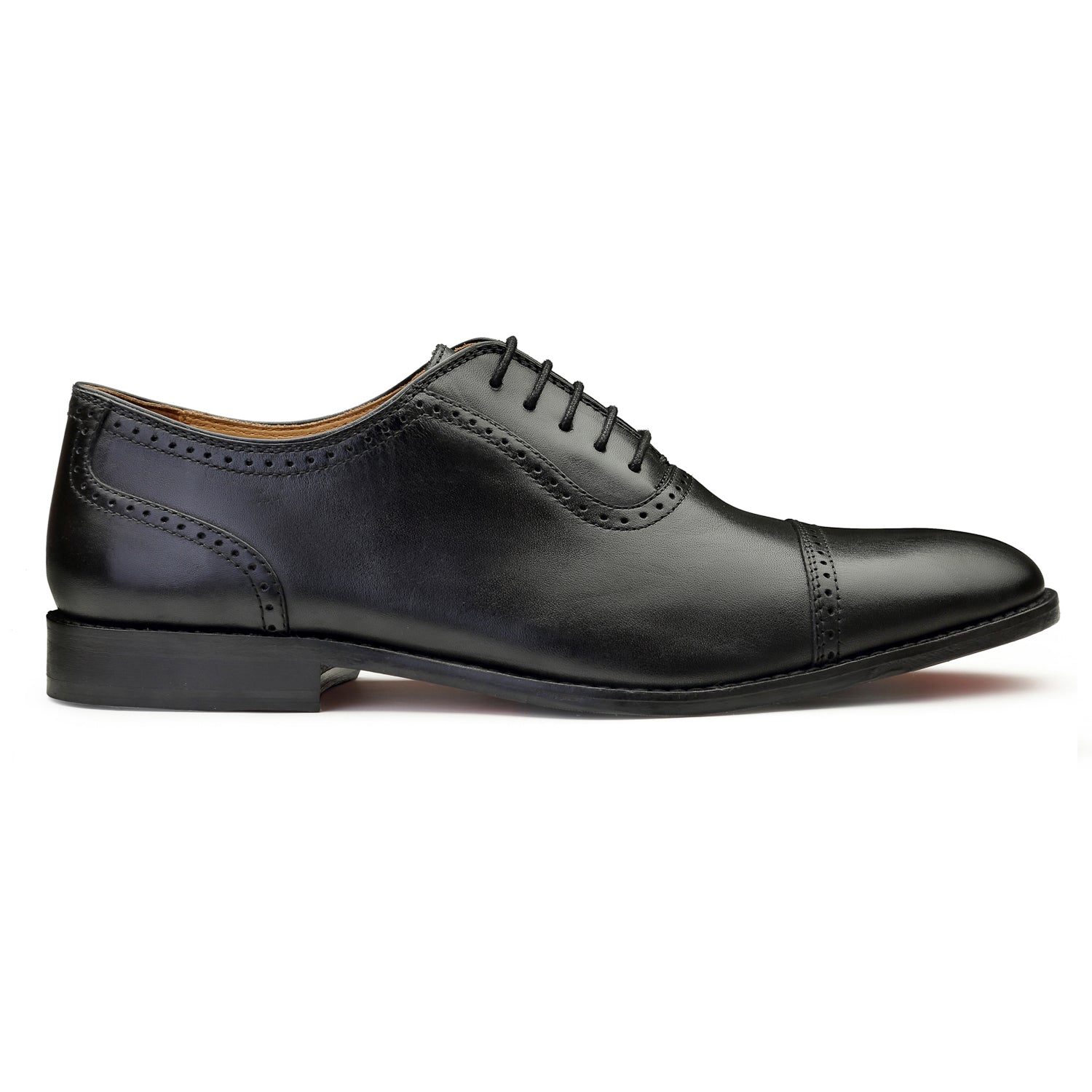 Churchillshoes: Black Brogue Oxford leather shoes online India - Men ...